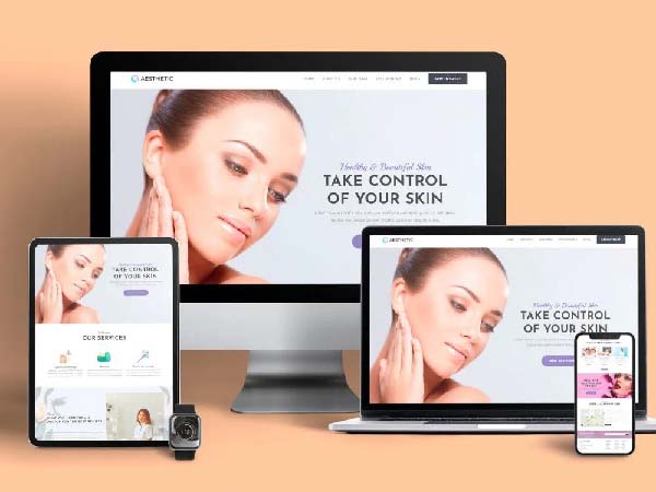 Beauty Cosmetics Product Description product page design across desktop tablet and mobile devices