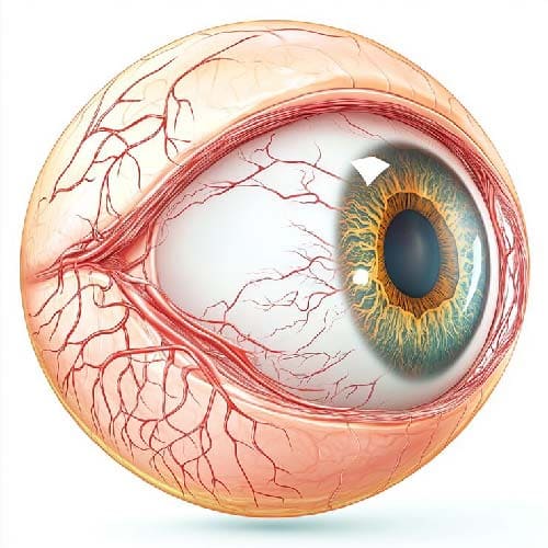 Health Supplement Emailing Campaign image showing internal eye structure and retinal layers where oxidative stress occurs